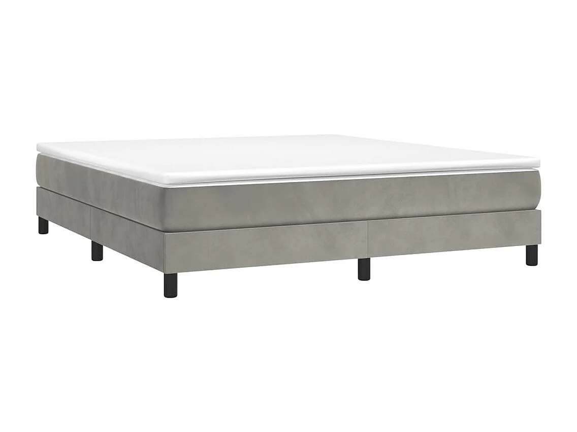 Lit double | Lit adulte | Cadre de lit gris clair 180x200 cm velours