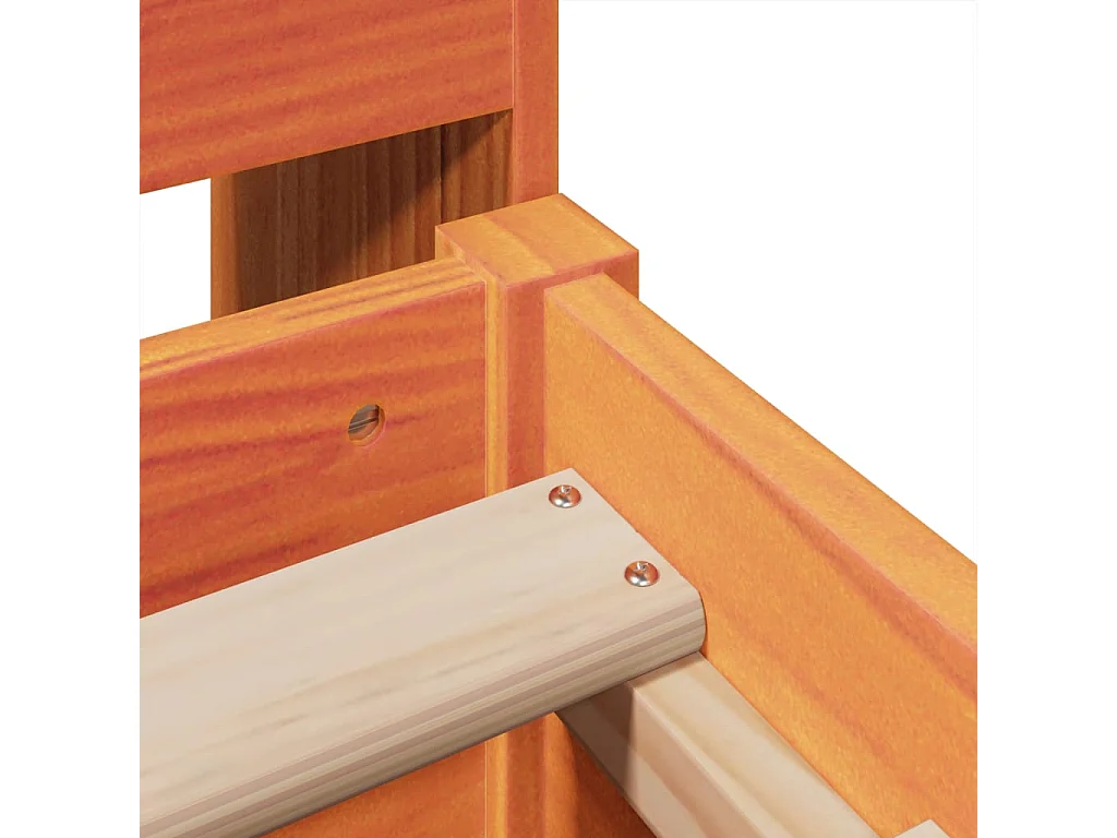 Lit double | Lit adulte | Cadre de lit cire marron 135x190cm bois pin massif