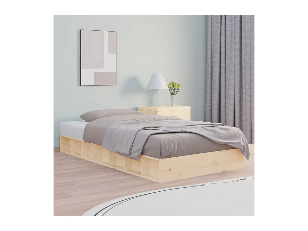 Lit simple | Lit adulte, enfant | Cadre de lit 100x200 cm bois massif