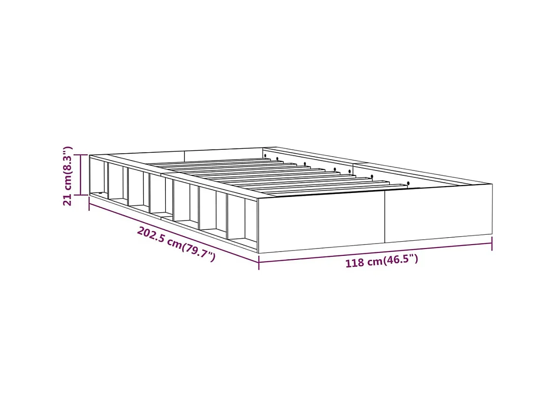 Lit simple | Lit adulte, enfant | Cadre de lit 100x200 cm bois massif