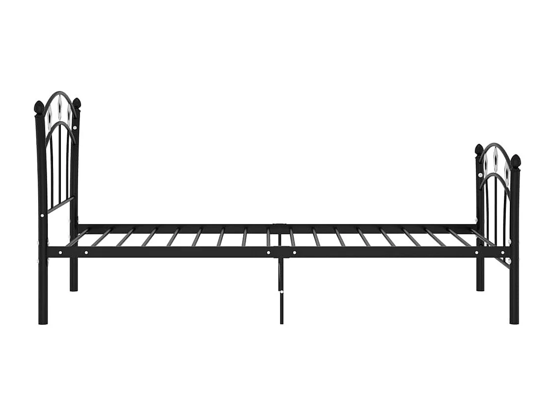 Lit simple | Lit adulte, enfant | Cadre de lit noir métal 90x200 cm