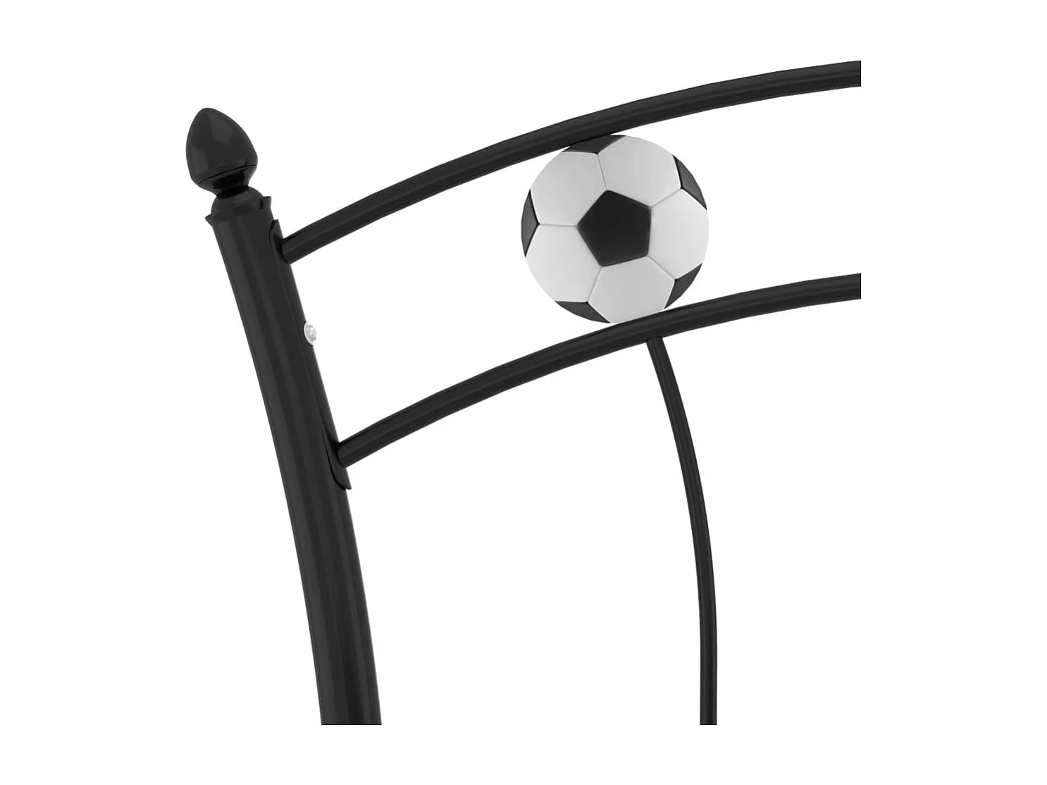 Lit simple | Lit adulte, enfant | Cadre de lit noir métal 90x200 cm