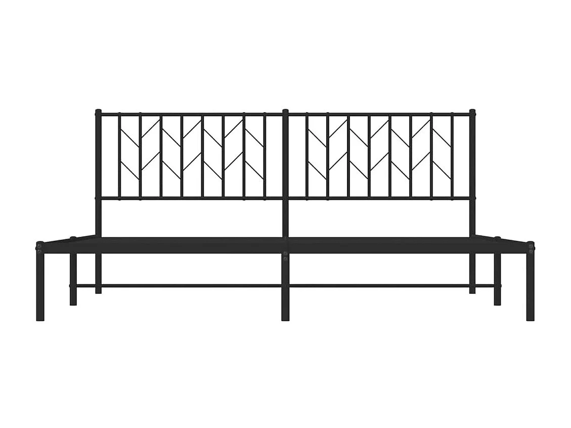 Lit double | Lit adulte | Cadre de lit métal avec tête de lit noir 183x213cm