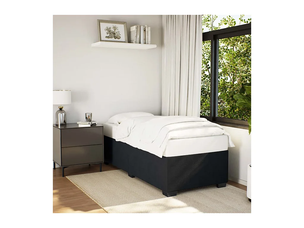 Lit simple | Lit adulte, enfant | Cadre de lit noir 100x200 cm velours