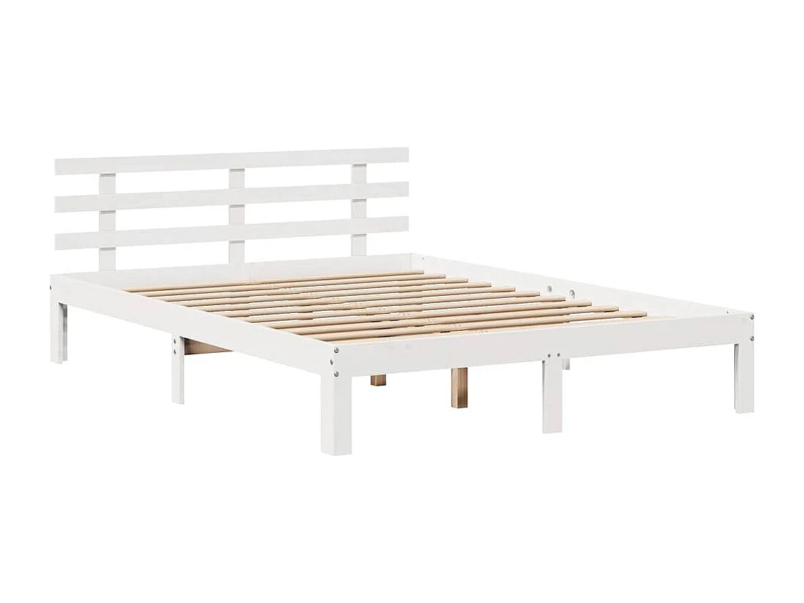 Letto per adulti | Letto matrimoniale | Giroletto con Cassetti Bianco 140x200 cm Legno Massello di Pino