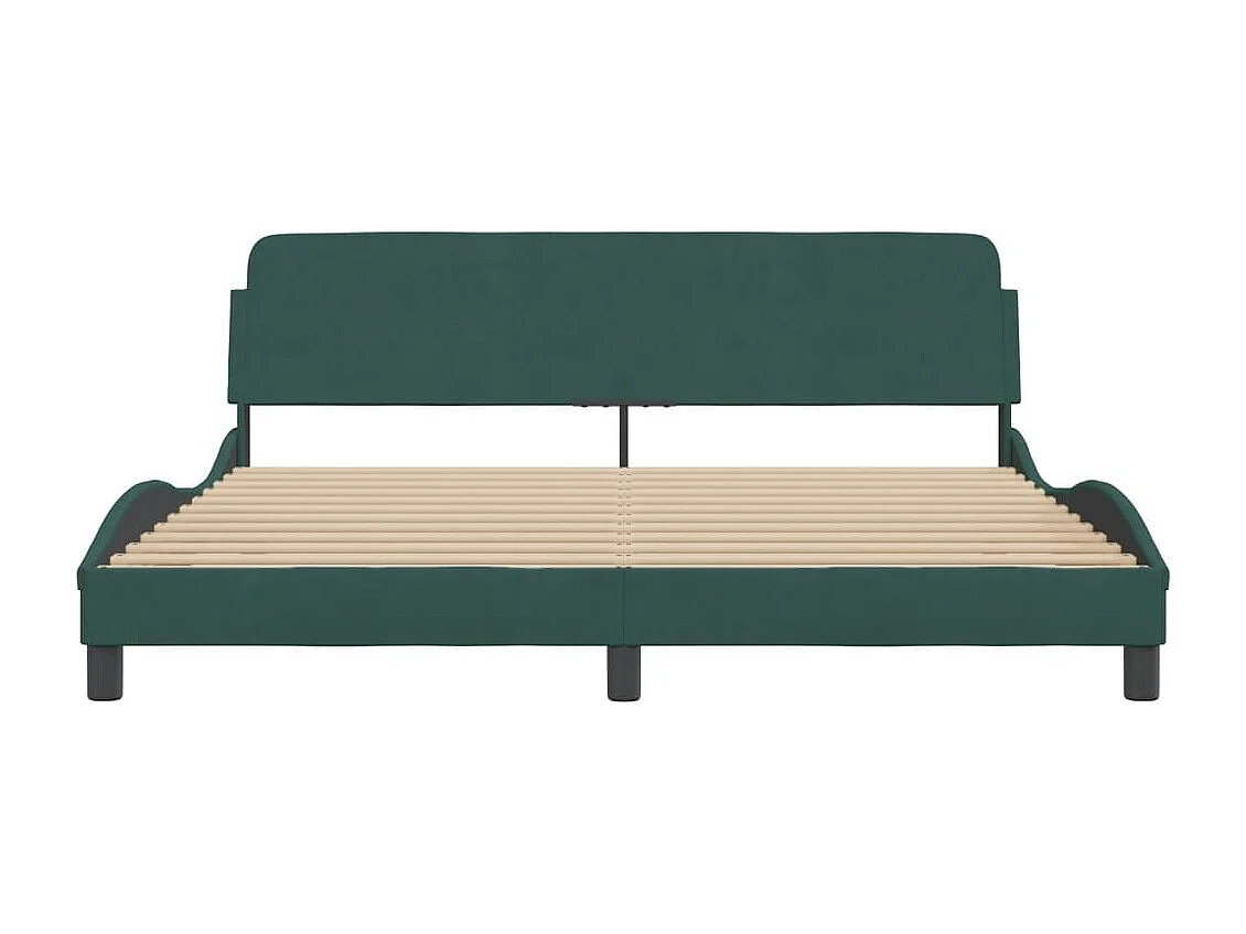 Lit double | Lit adulte | Cadre de lit vert foncé 180x200 cm velours
