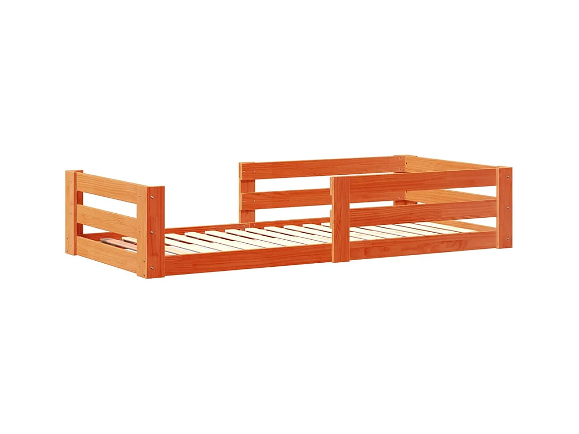 Lit simple | Lit adulte, enfant | Cadre de lit cire marron 75x190 cm bois pin massif