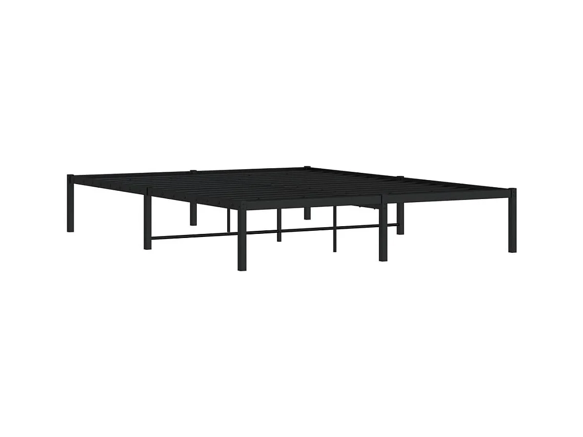 Lit double | Lit adulte | Cadre de lit métal noir 150x200 cm