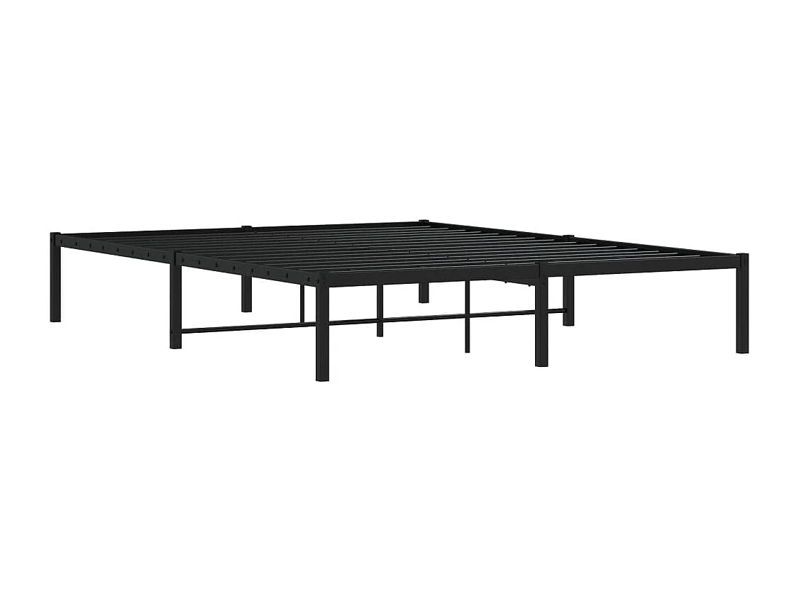 Lit double | Lit adulte | Cadre de lit métal noir 150x200 cm
