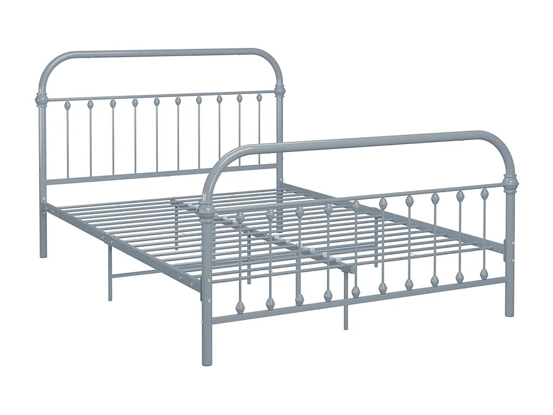 Lit simple | Lit adulte, enfant | Cadre de lit gris métal 120x200 cm