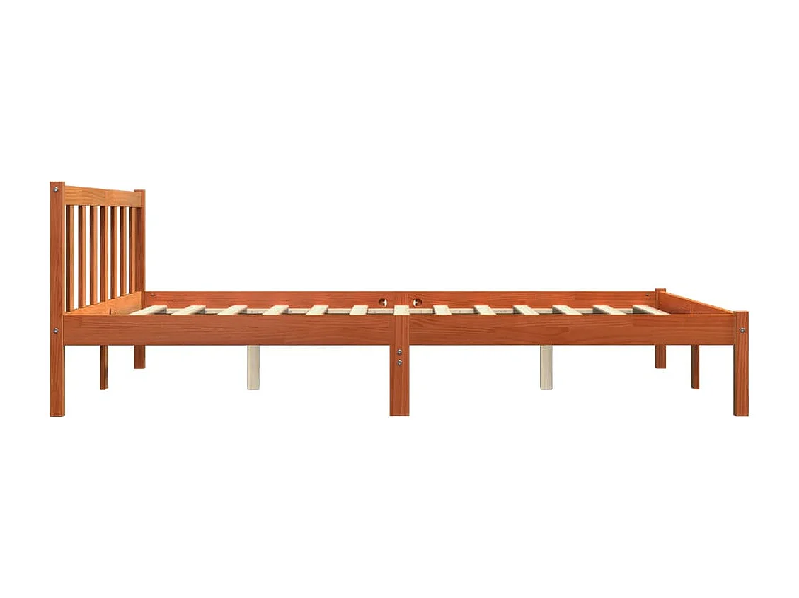 Lit double | Lit adulte | Cadre de lit cire marron 150x200cm bois pin massif