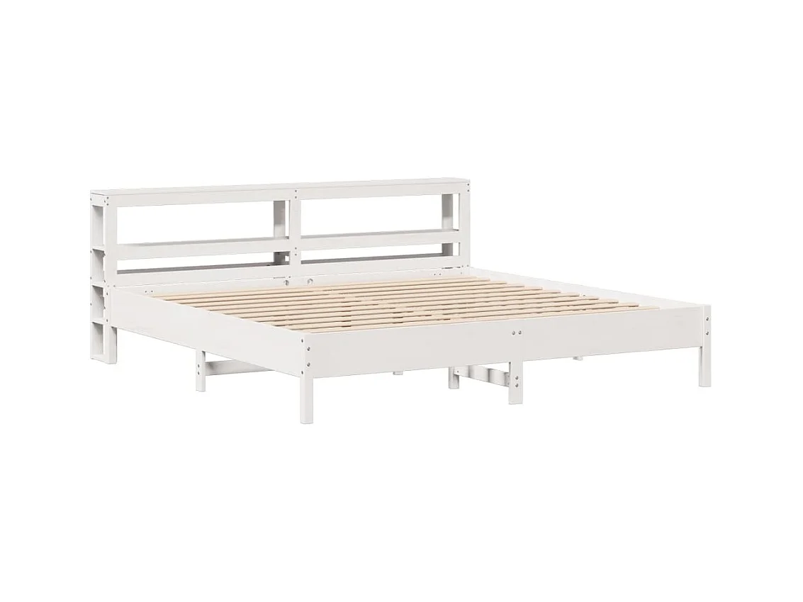 Letto per adulti | Letto matrimoniale | Giroletto senza Materasso Bianco 200x200 cm Legno Massello Pino