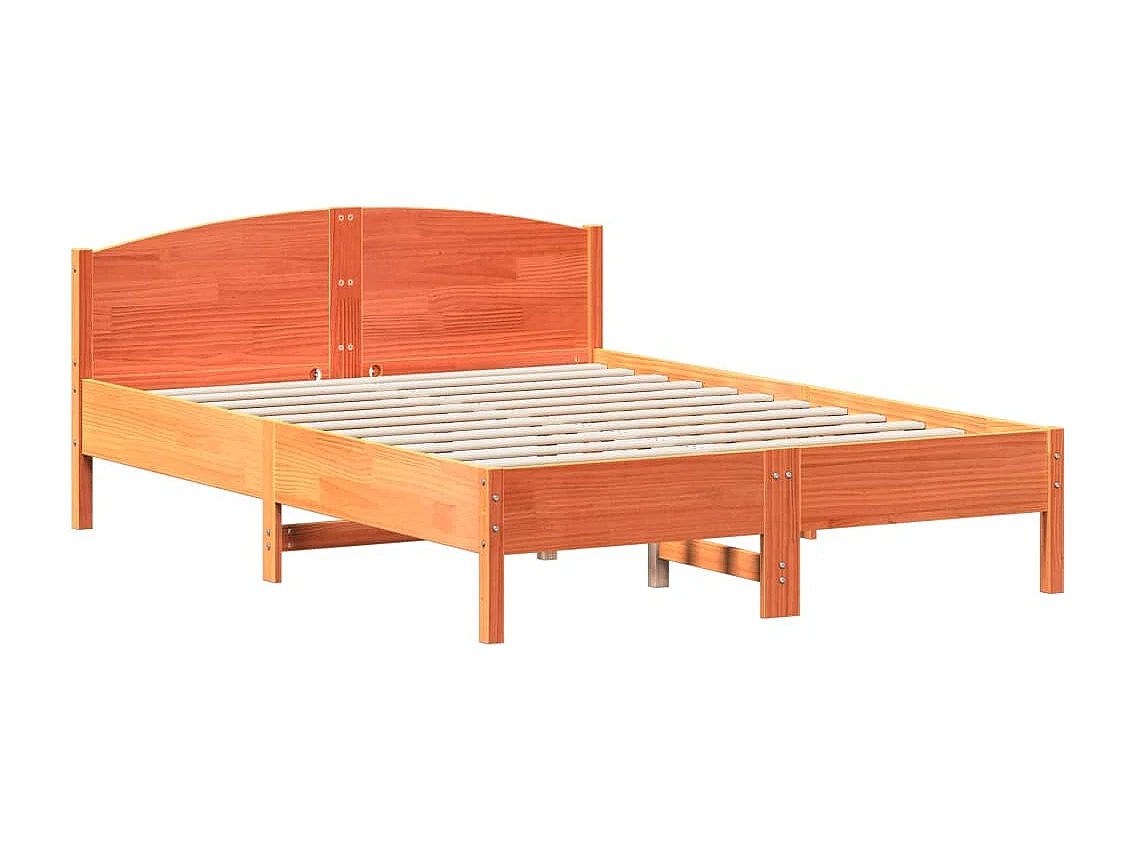 Lit simple | Lit adulte, enfant | Cadre de lit cire marron 120x200cm bois pin massif