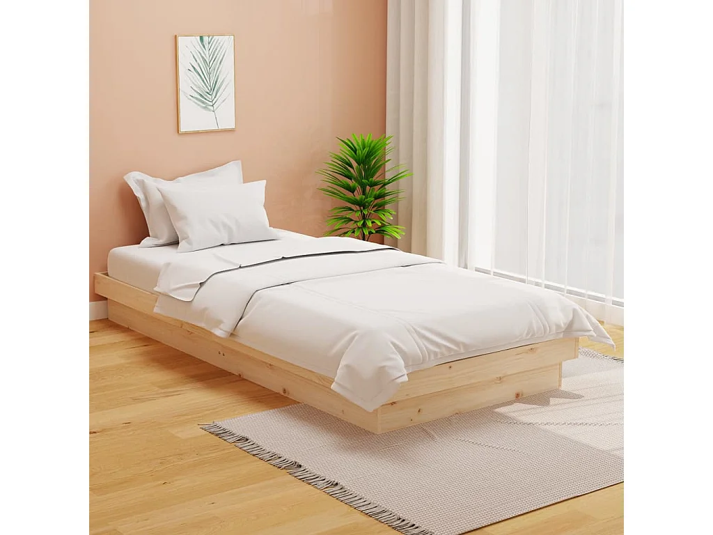 Lit simple | Lit adulte, enfant | Cadre de lit bois massif 90x190 cm