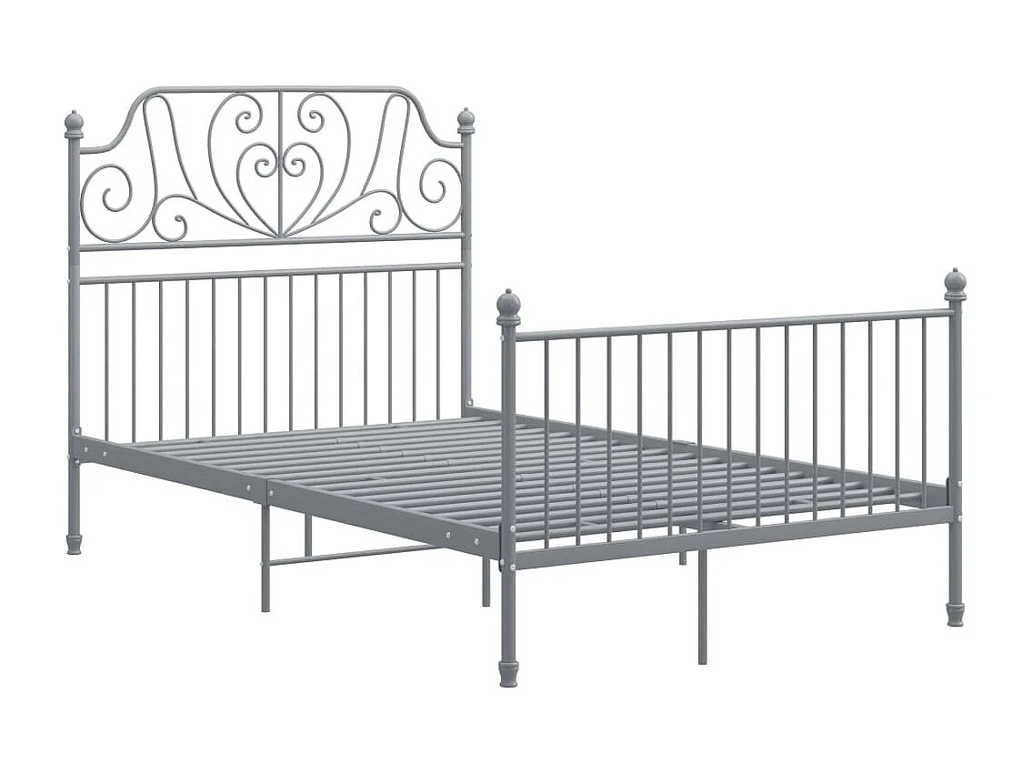 Lit simple | Lit adulte, enfant | Cadre de lit gris métal 120x200 cm