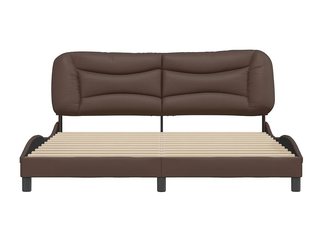 Lit double | Lit adulte | Cadre de lit marron 180x200 cm similicuir