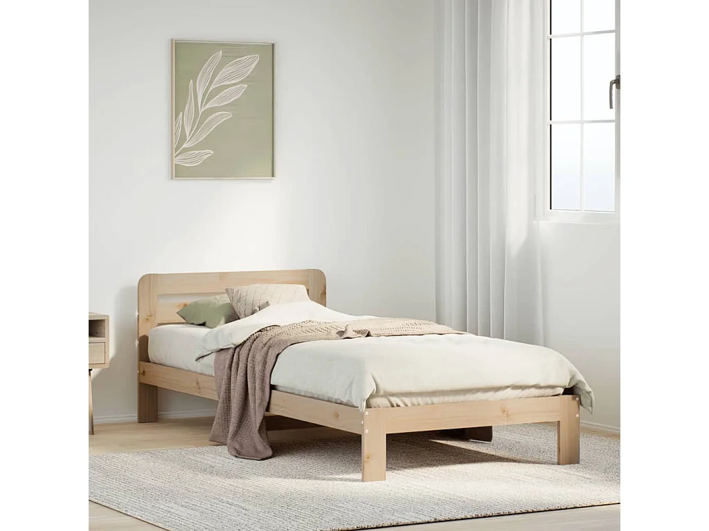 Lit simple | Lit adulte, enfant | Cadre de lit 90x200 cm bois de pin massif
