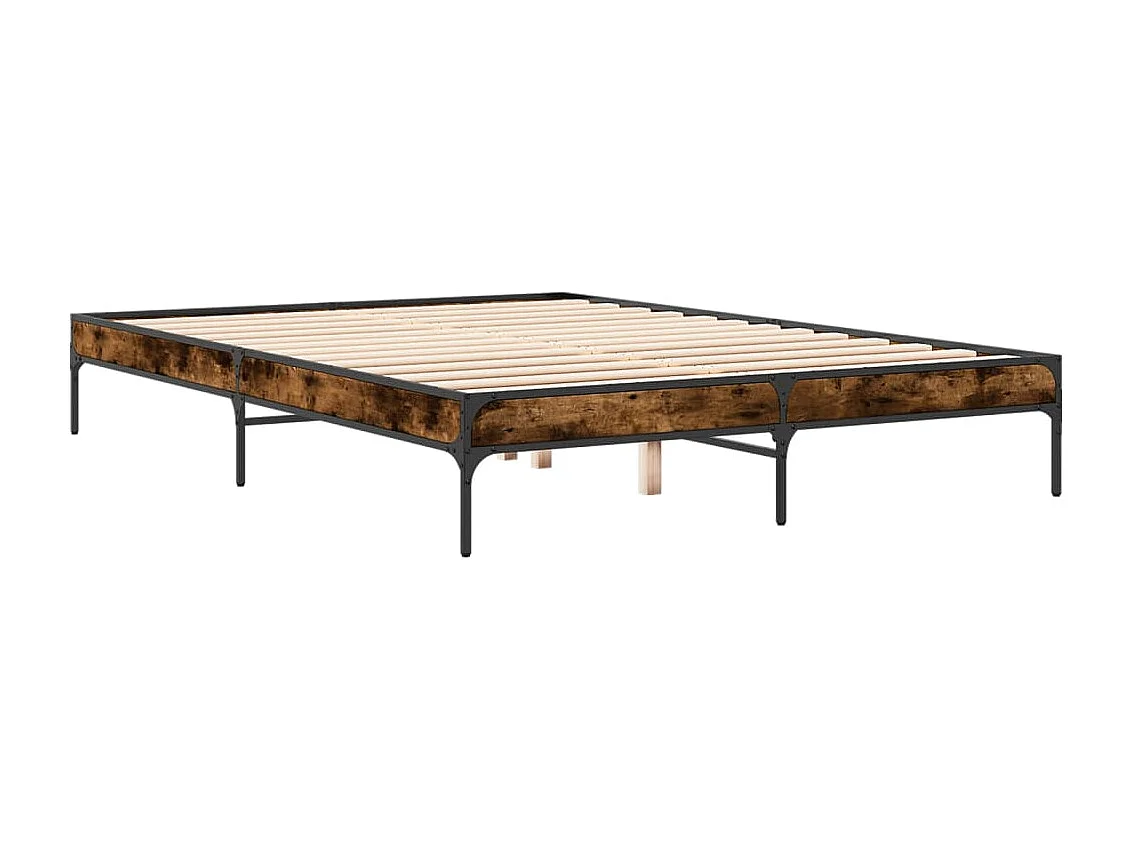 Lit double | Lit adulte | Cadre de lit chêne fumé 140x200 cm