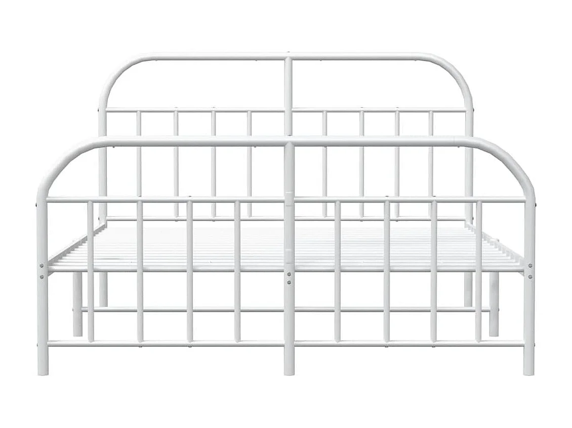 Lit double | Lit adulte | Cadre de lit métal et pied de lit blanc 140x200 cm