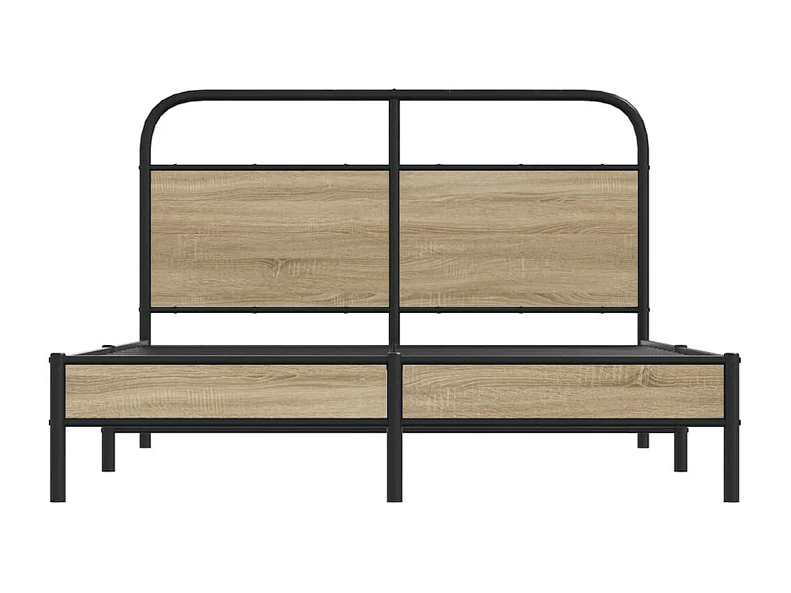 Lit double | Lit adulte | Cadre de lit 135x190 cm chêne fumé bois ingénierie