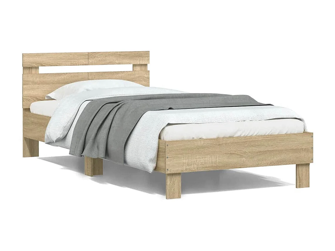 Lit simple | Lit adulte, enfant | Cadre de lit avec tête de lit 100x200 cm
