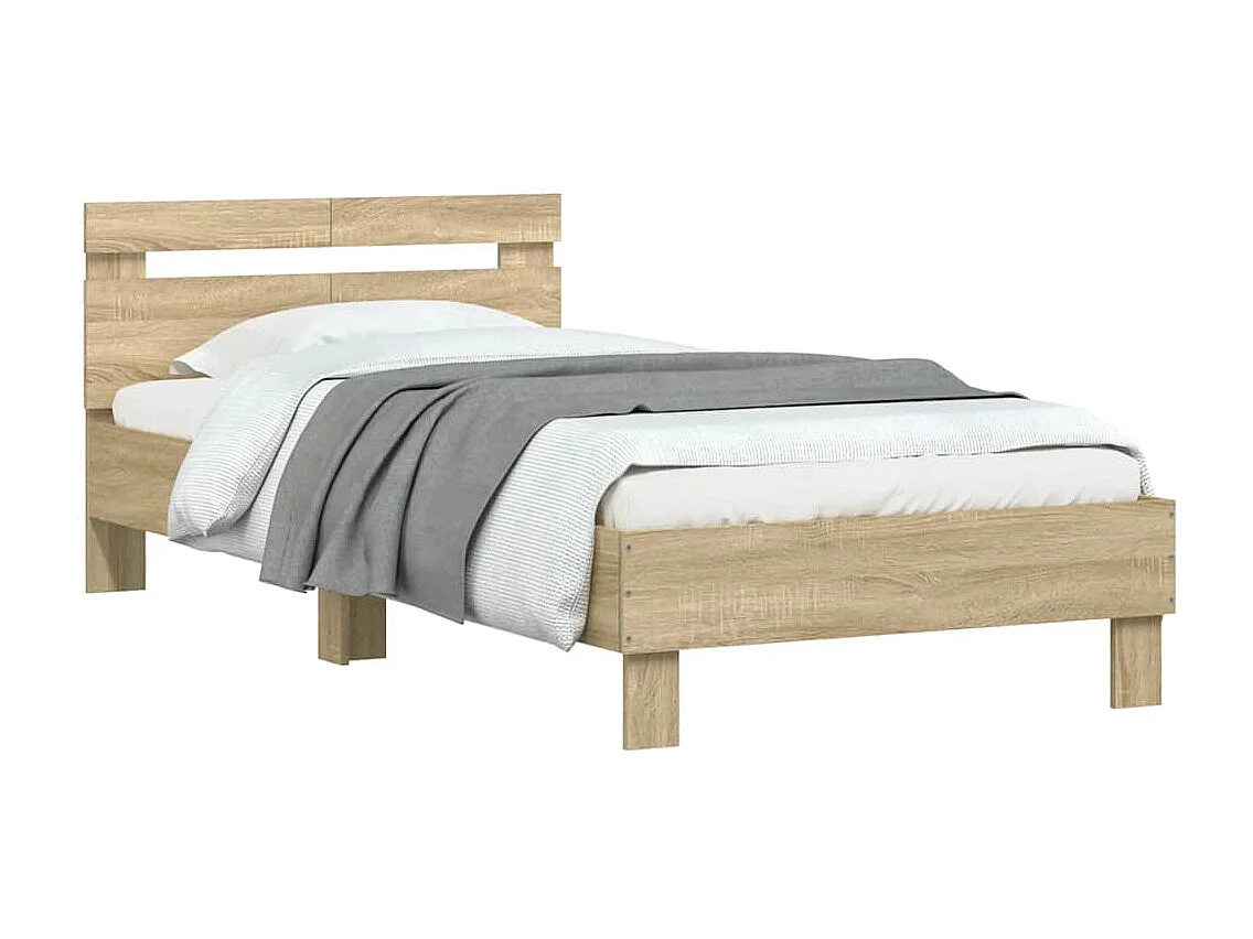 Lit simple | Lit adulte, enfant | Cadre de lit avec tête de lit 100x200 cm