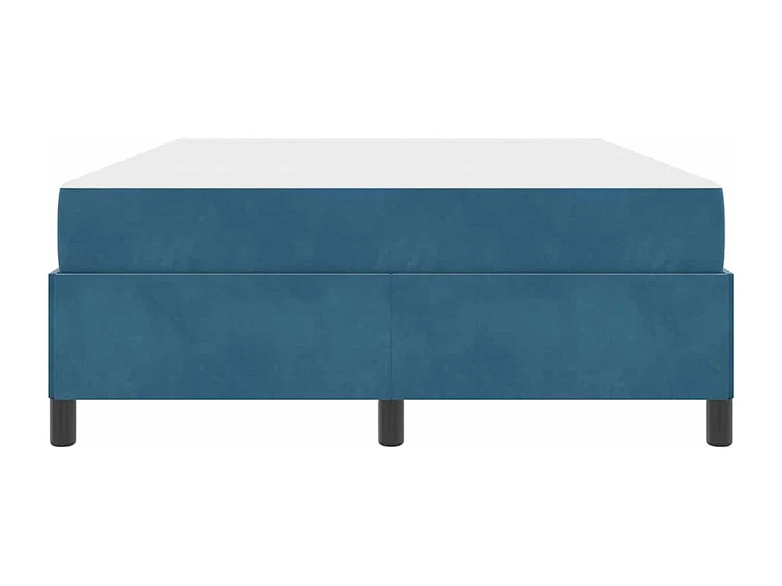 Lit double | Lit adulte | Cadre de lit Bleu foncé et blanc 140x190 cm Velours