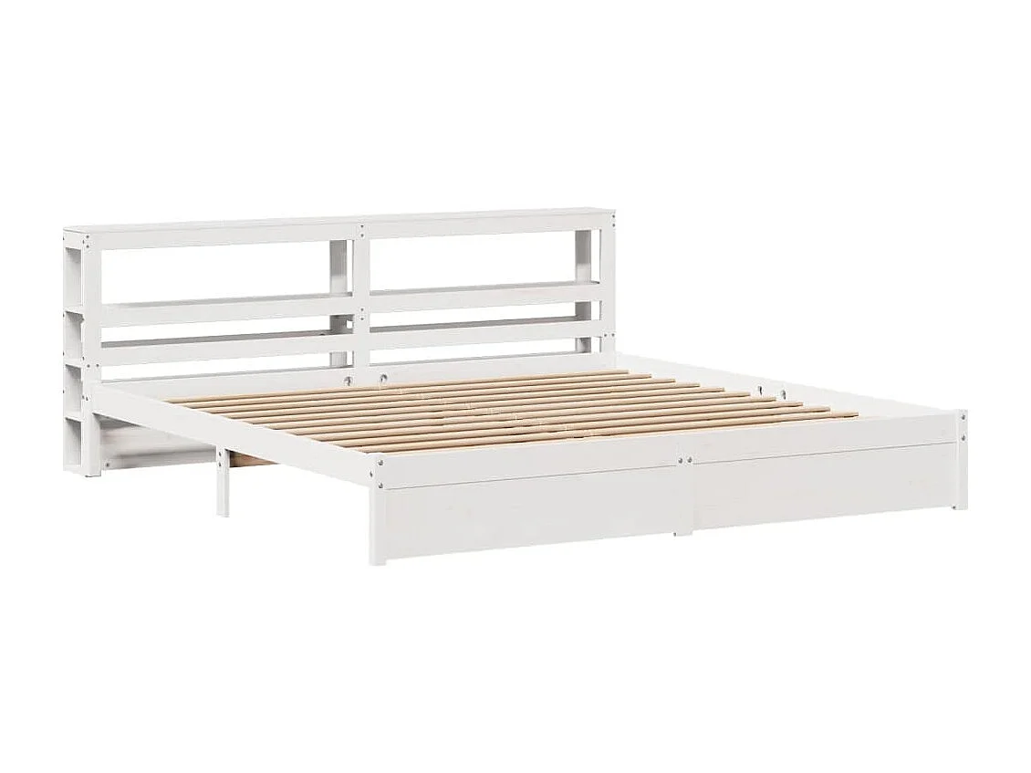 Letto per adulti | Letto matrimoniale | Giroletto con Testiera senza Materasso Bianco 200x200 cm