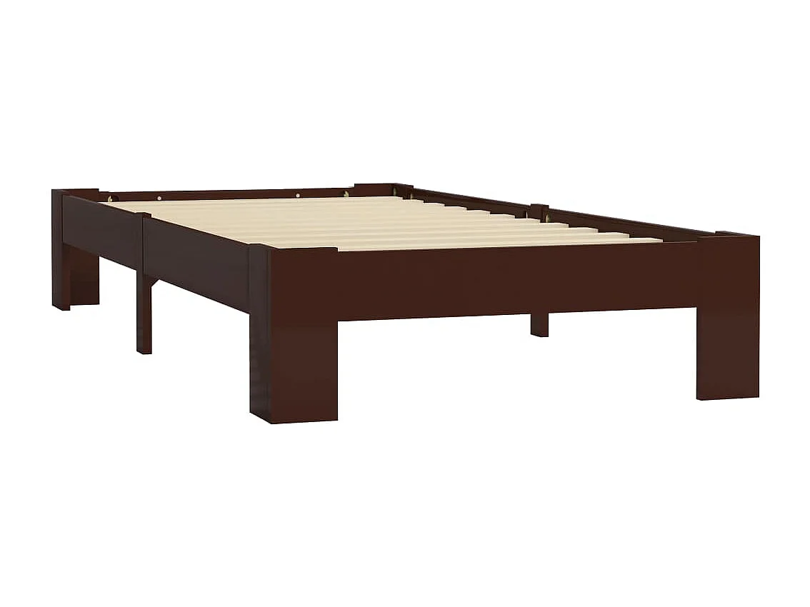 Lit simple | Lit adulte, enfant | Cadre de lit marron foncé pin massif 100x200 cm