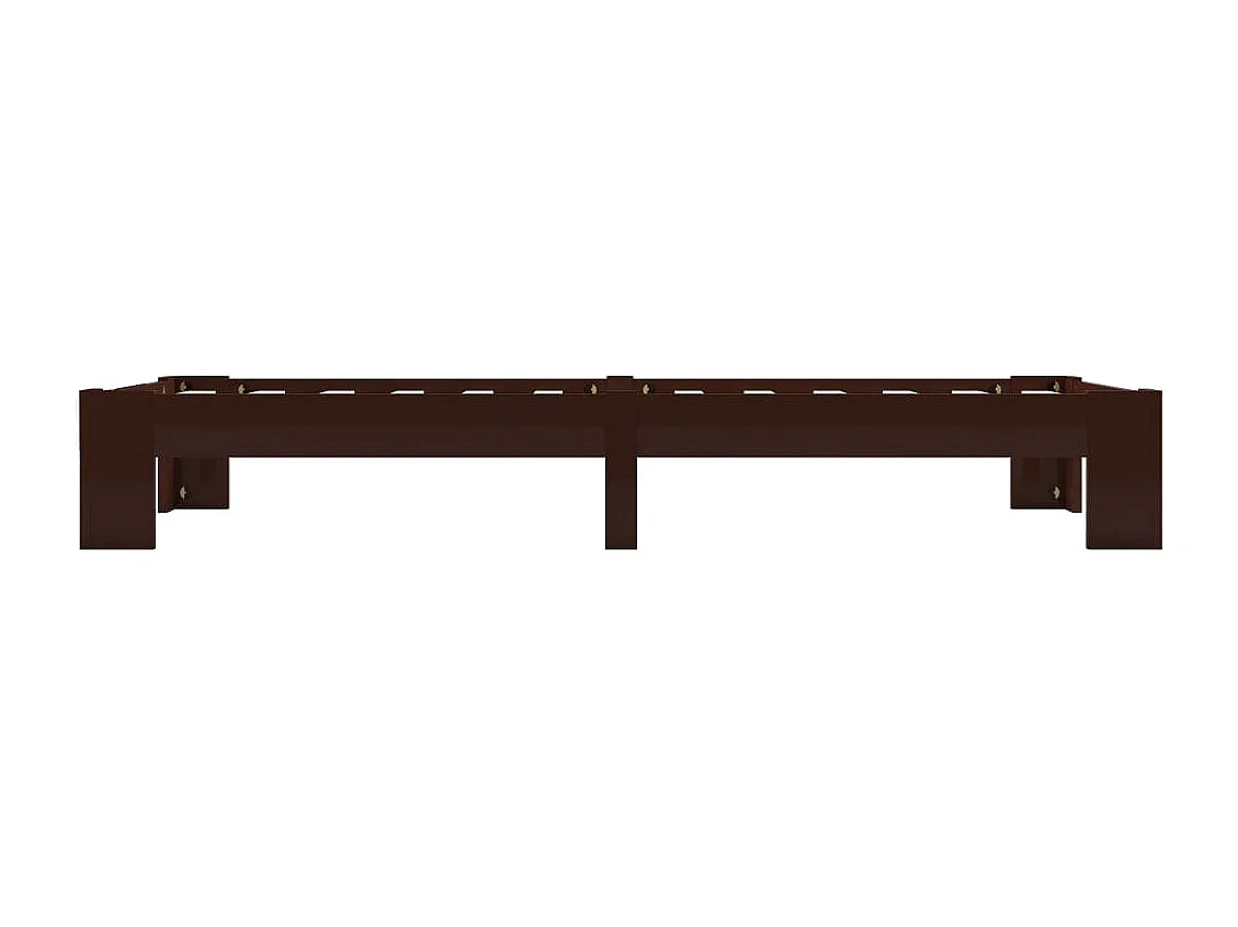 Lit simple | Lit adulte, enfant | Cadre de lit marron foncé pin massif 100x200 cm
