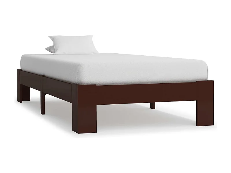 Lit simple | Lit adulte, enfant | Cadre de lit marron foncé pin massif 100x200 cm