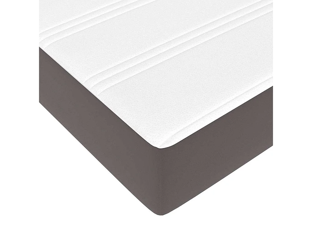 Lit simple | Lit adulte, enfant | Cadre de lit avec matelas Gris 100x200 cm Faux cuir