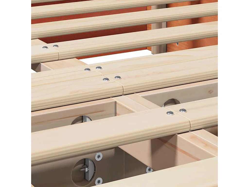 Lit double | Lit adulte | Cadre de lit Marron cire 135x190 cm Pin massif et pin massif