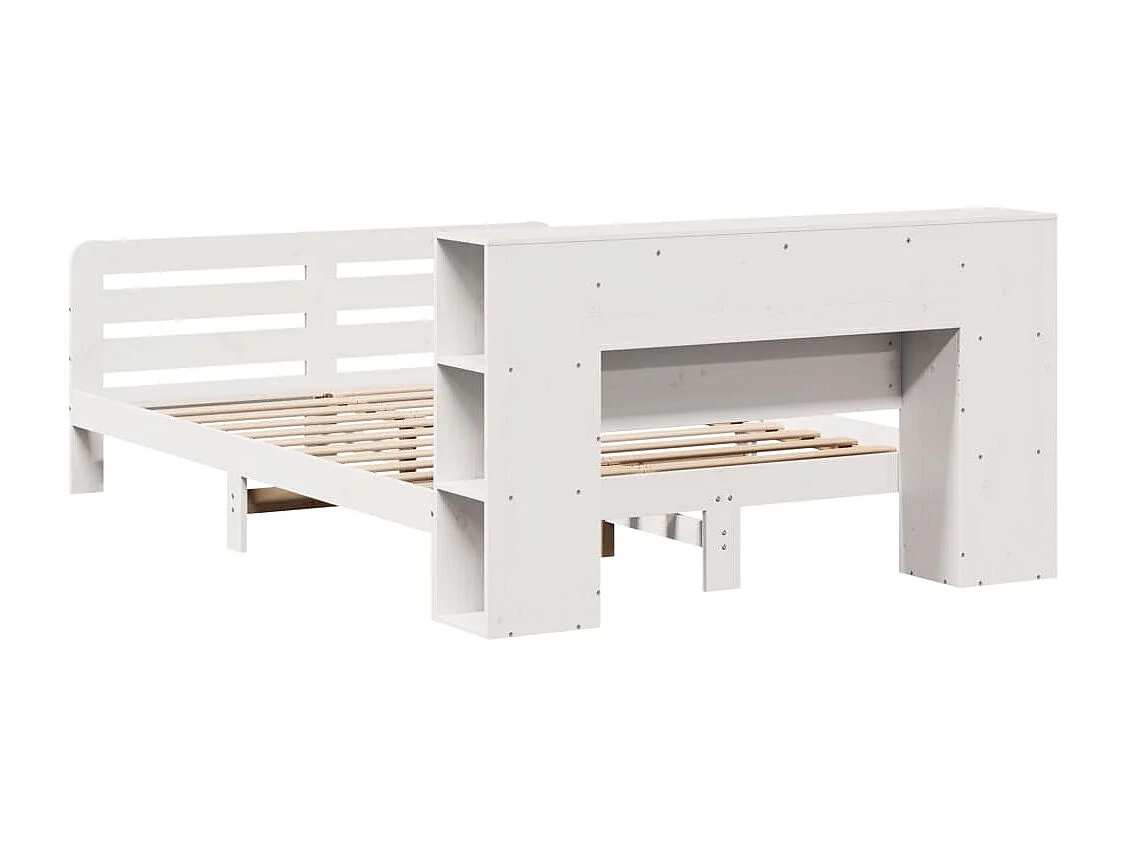 Lit simple | Lit adulte, enfant | Cadre de lit blanc 120x190 cm bois de pin massif