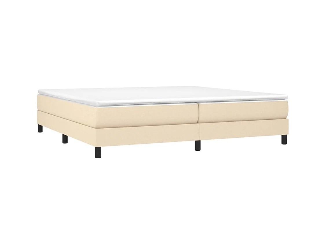 Lit double | Lit adulte | Cadre de lit crème 200x200 cm tissu