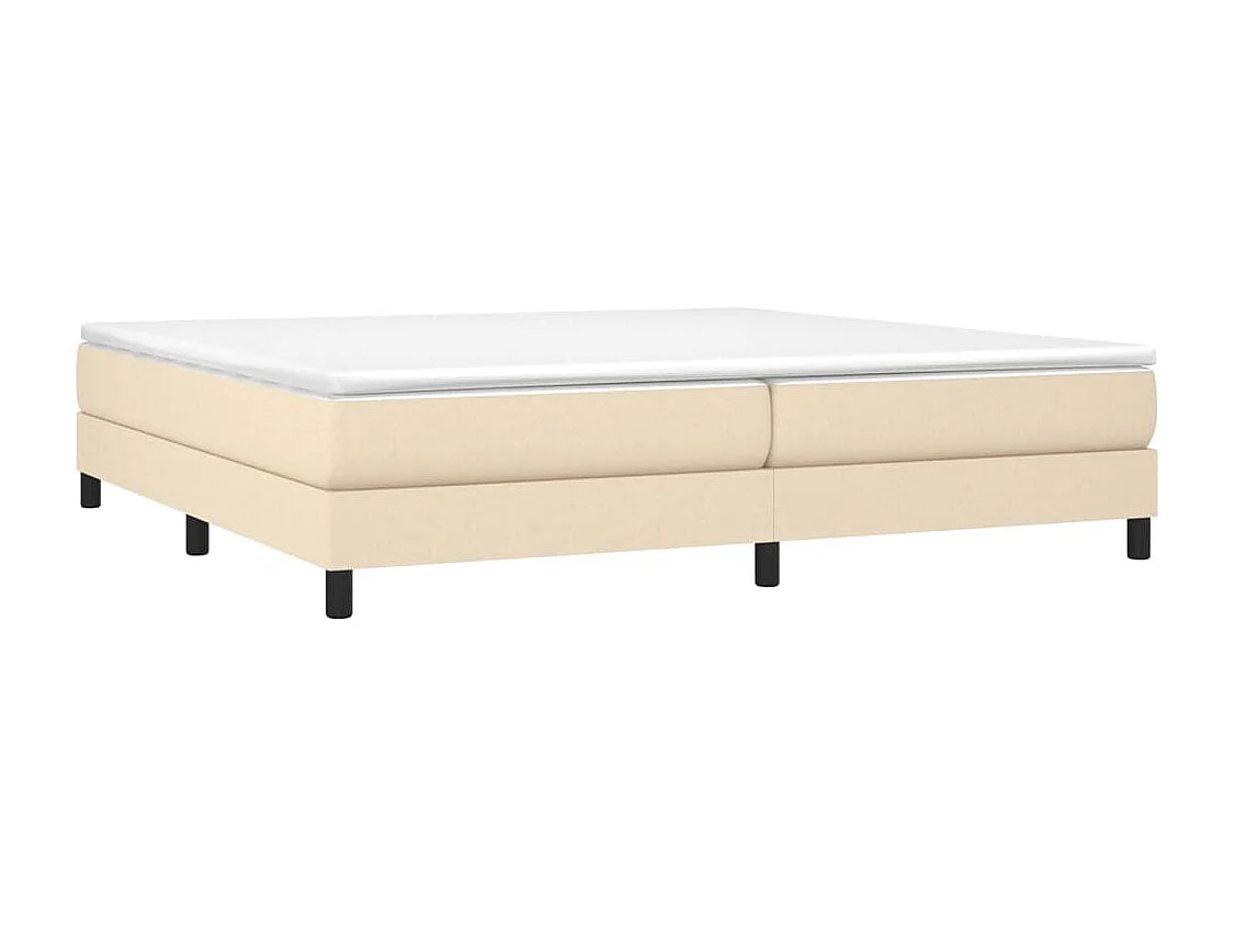 Lit double | Lit adulte | Cadre de lit crème 200x200 cm tissu