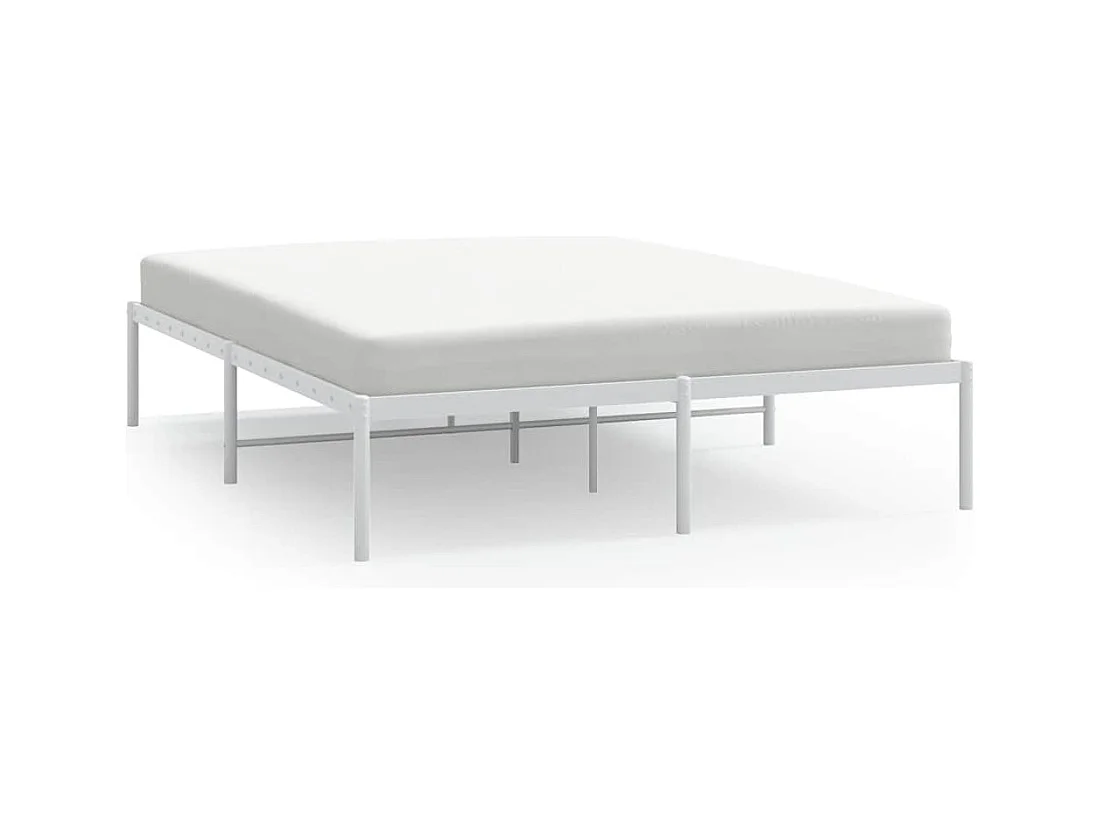 Lit double | Lit adulte | Cadre de lit métal blanc 150x200 cm