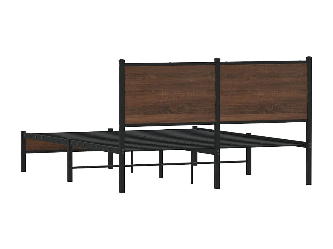 Lit double | Lit adulte | Cadre de lit en métal chêne marron 140x200 cm