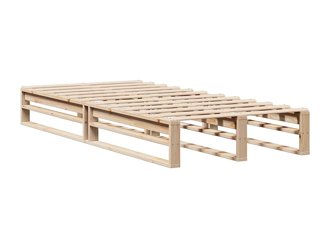 Letto per adulti | Letto singolo | Giroletto senza Materasso 100x200 cm in Legno Massello di Pino