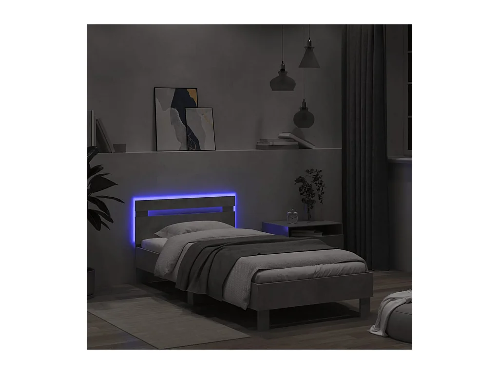 Lit simple | Lit adulte, enfant | Cadre de lit avec lumières LED 100x200 cm