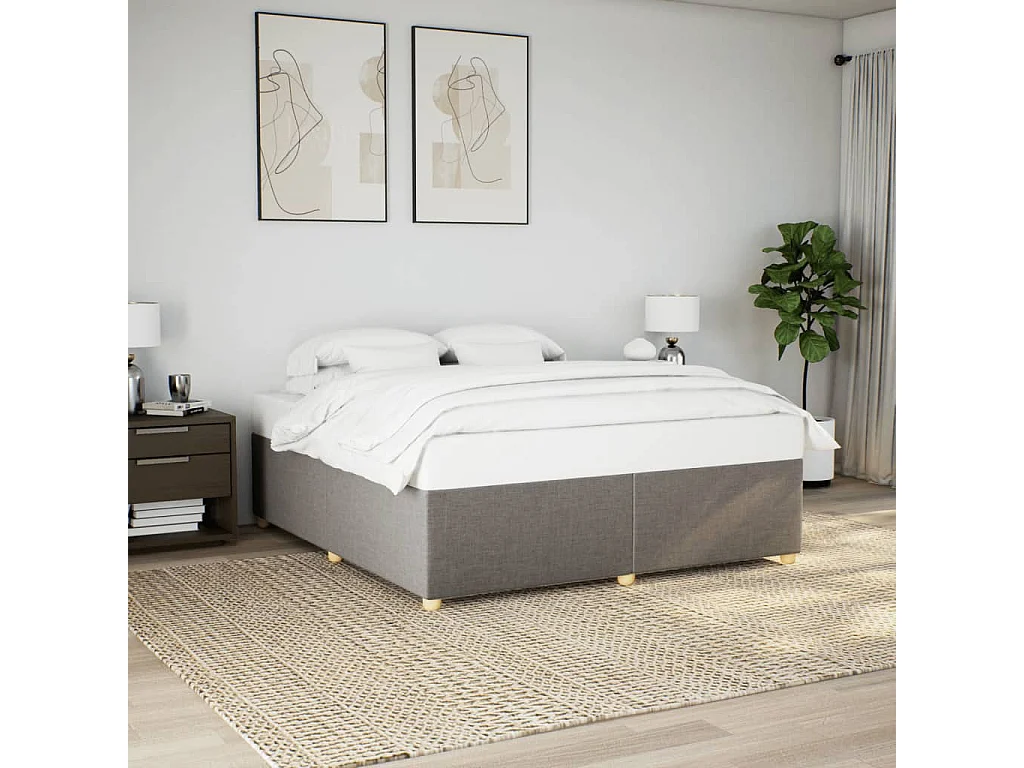 Lit double | Lit adulte | Cadre de lit taupe 180x200 cm tissu