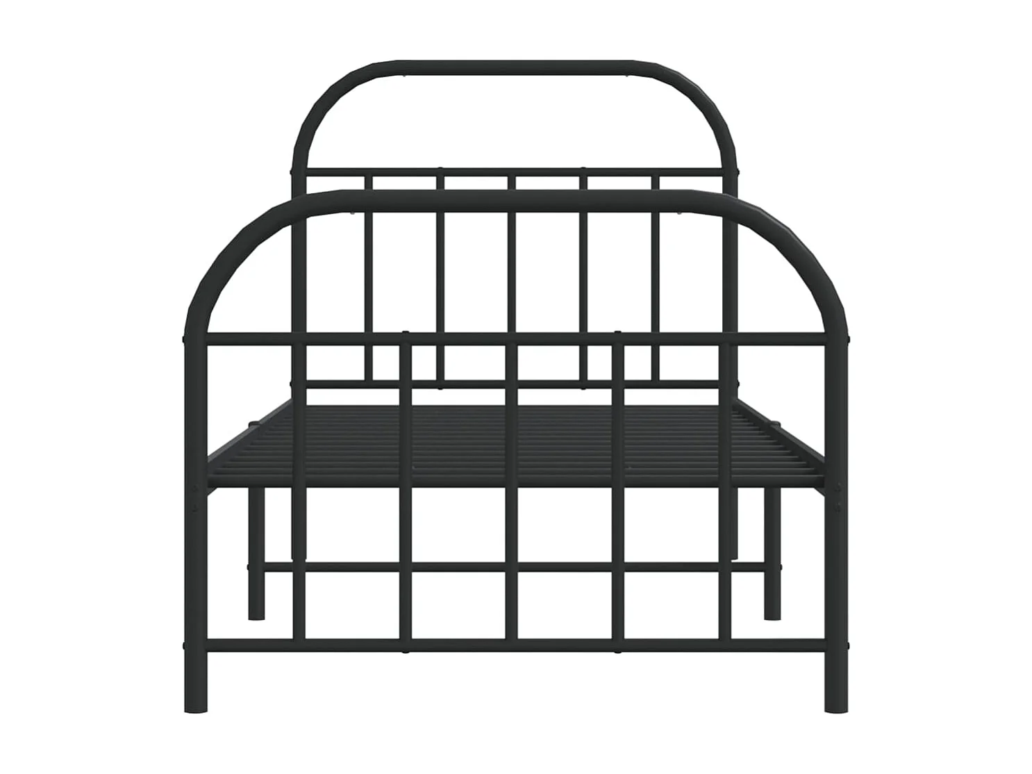 Lit simple | Lit adulte, enfant | Cadre de lit métal avec pied de lit noir 80x200 cm