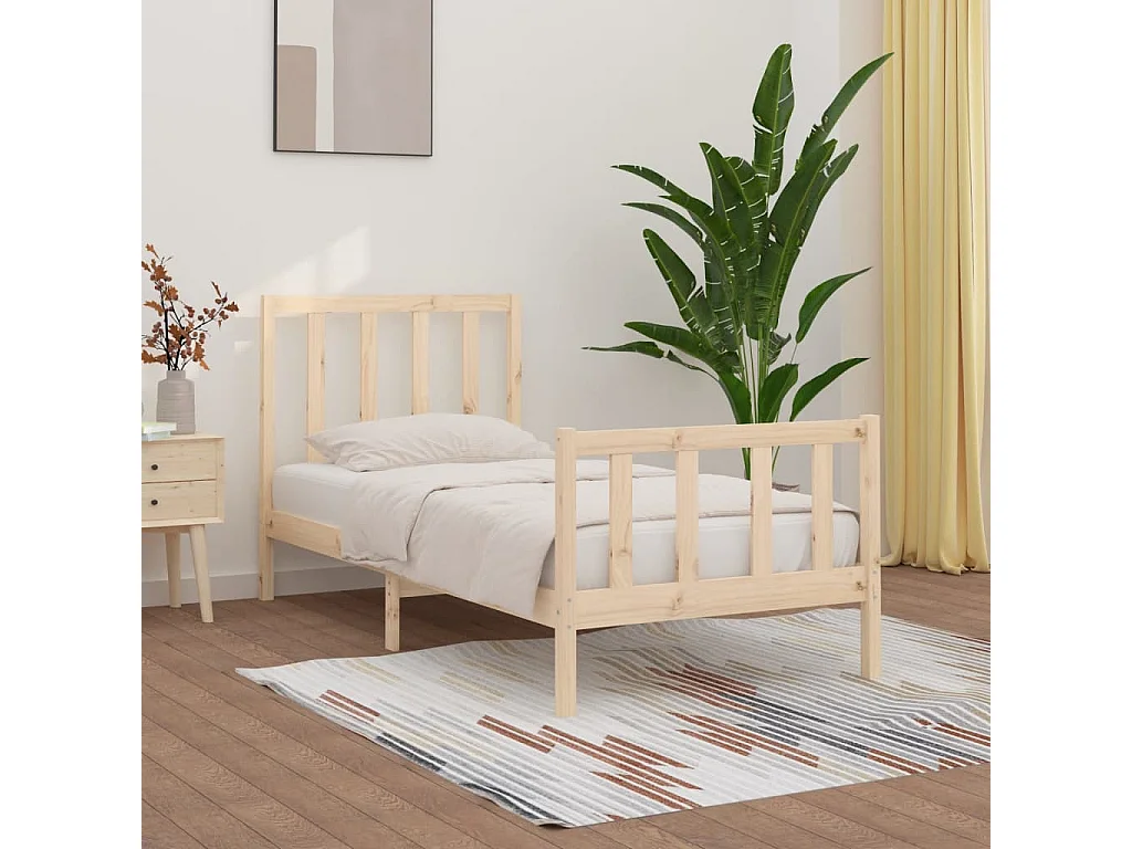 Lit simple | Lit adulte, enfant | Cadre de lit 90x200 cm bois massif