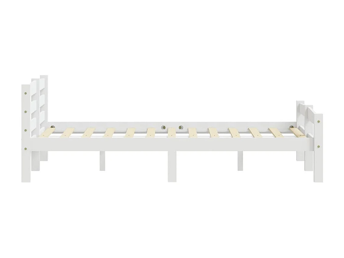 Lit double | Lit adulte | Cadre de lit blanc bois de pin massif 160x200 cm
