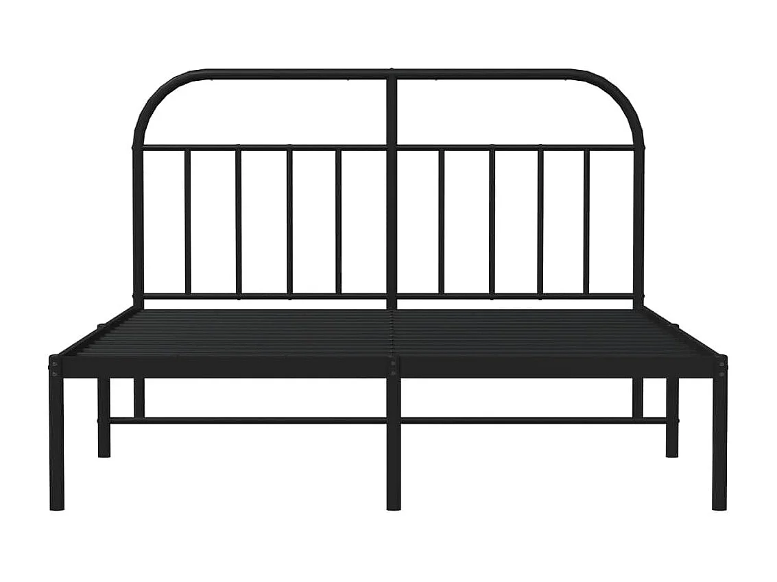 Lit double | Lit adulte | Cadre de lit métal avec tête de lit noir 140x190cm