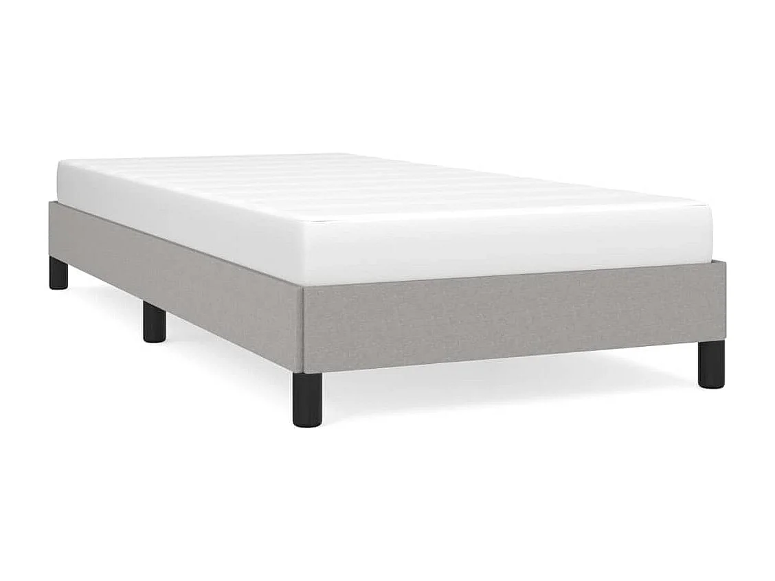 Lit simple | Lit adulte, enfant | Cadre de lit gris clair 80x200 cm tissu