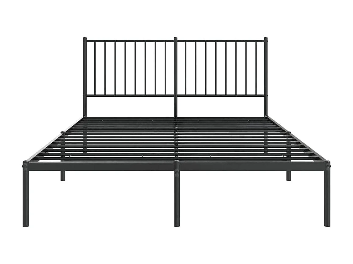Lit double | Lit adulte | Cadre de lit métal avec tête de lit noir 140x200cm