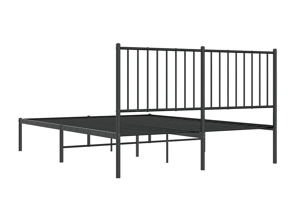 Lit double | Lit adulte | Cadre de lit métal avec tête de lit noir 140x200cm
