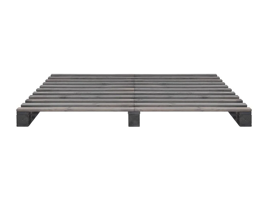 Lit double | Lit adulte | Cadre de lit de palette gris 160x200cm bois massif