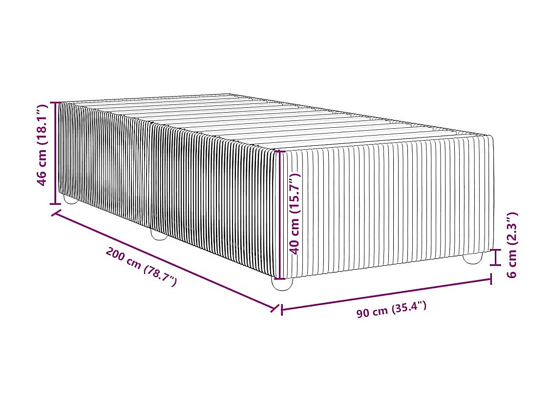 Letto per adulti | Letto singolo | Giroletto senza Materasso Marrone Scuro 90x200 cm Tessuto